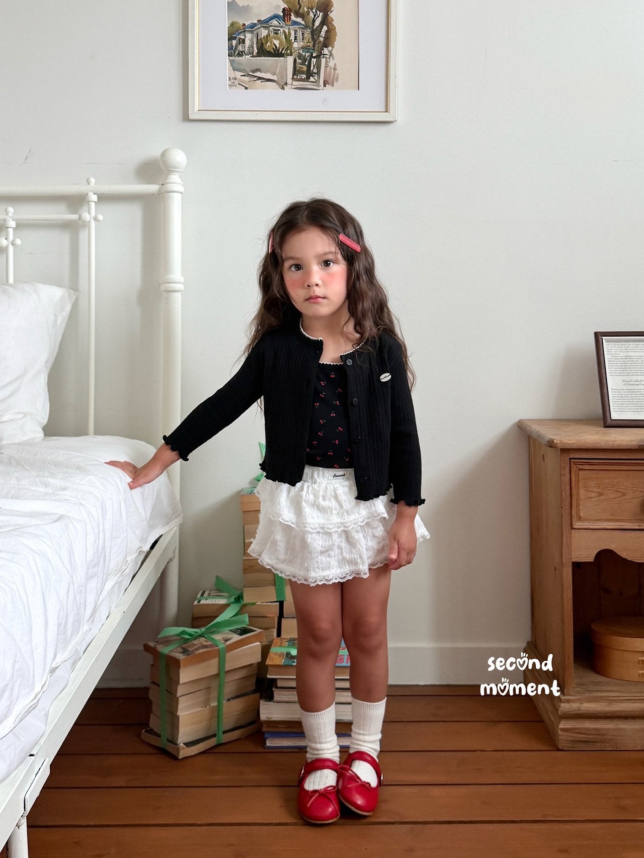 ［second moment］Cherry cardigan & camisole set