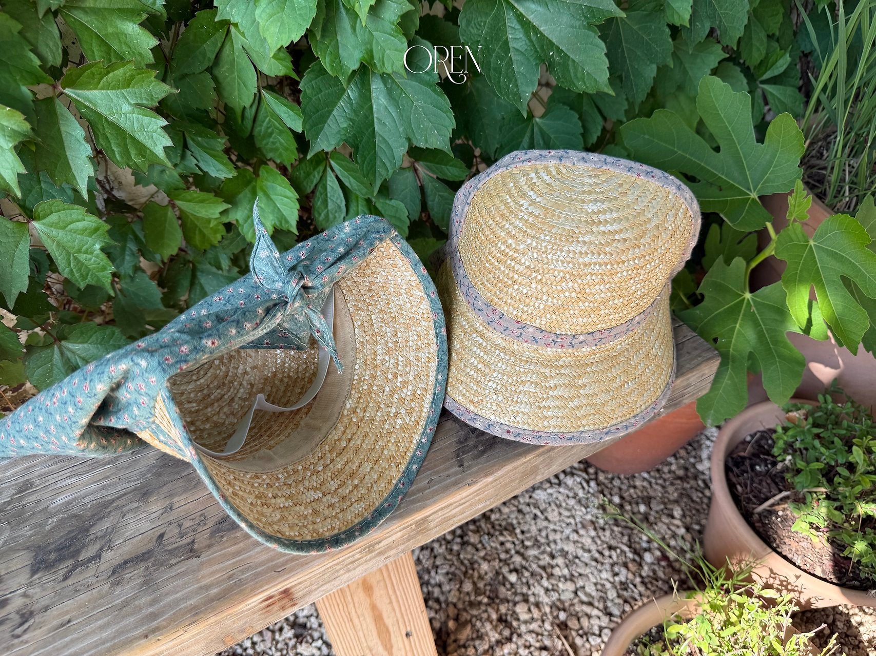 ［OREN］Soleil scarf rattan hat