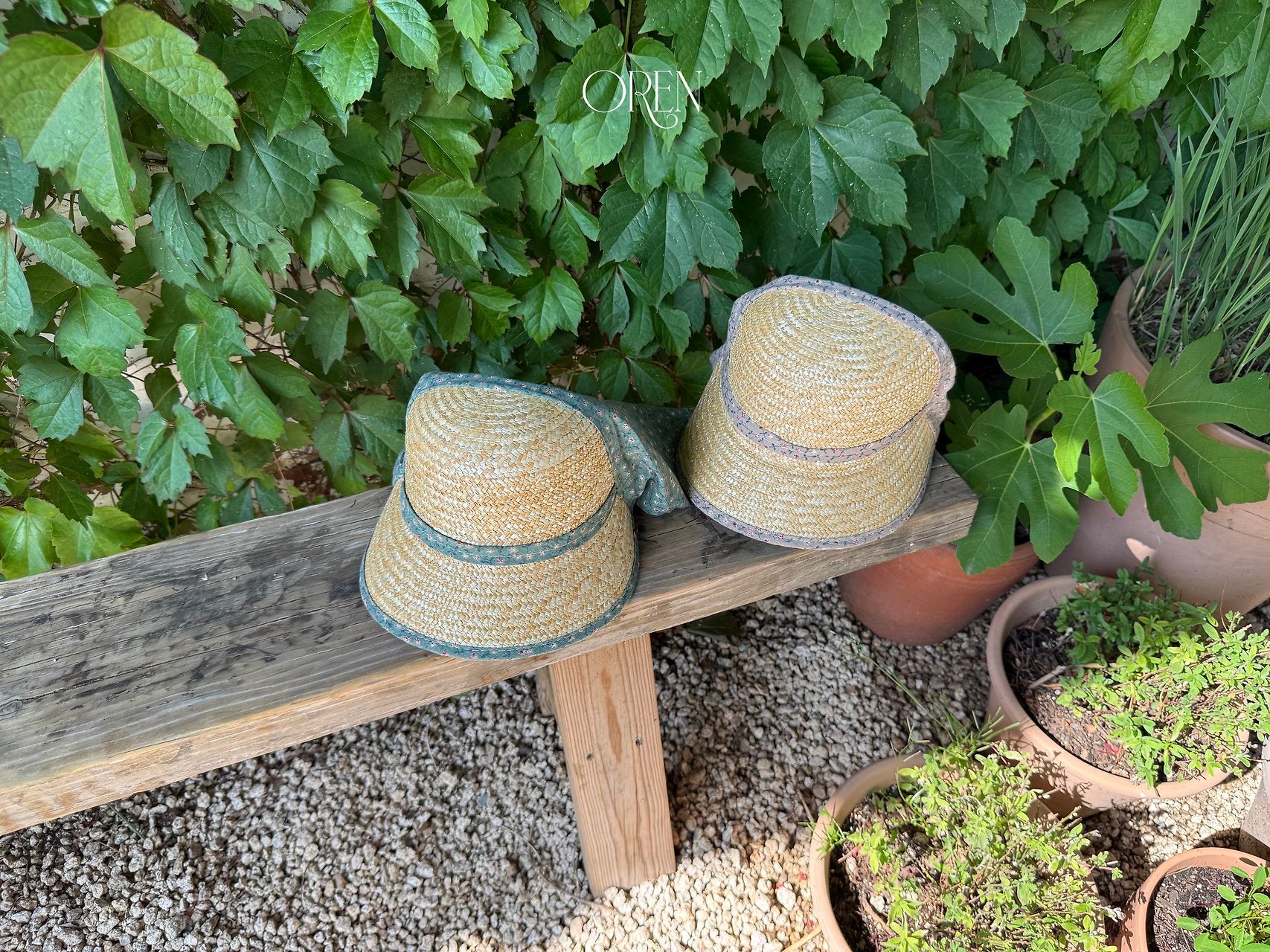 ［OREN］Soleil scarf rattan hat