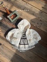 ［marron］Buruni check ribbon rompers