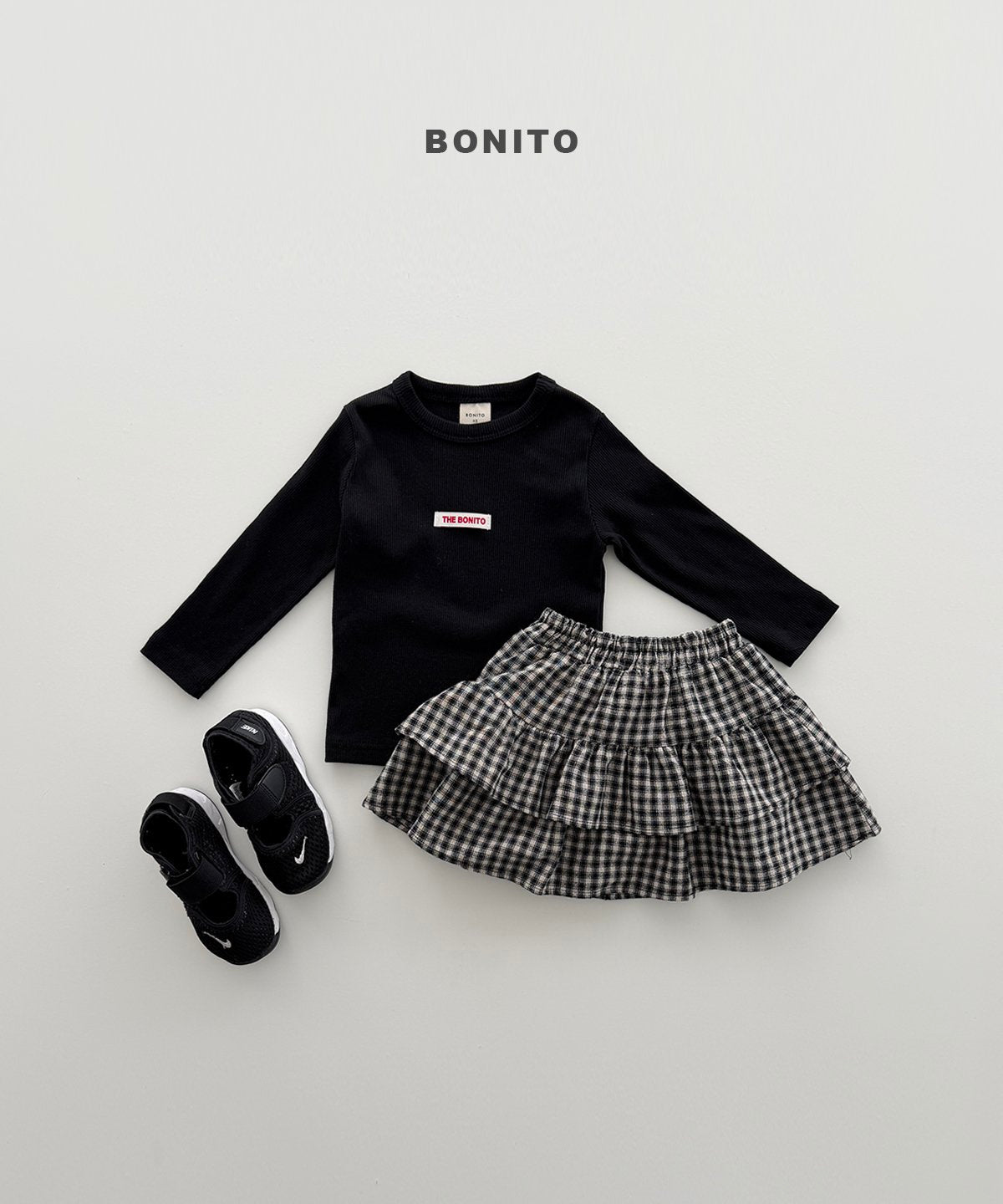［Bonito］Check cancan skirt