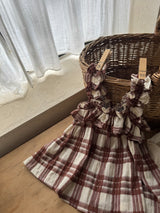 ［marron］Check shirring one-piece