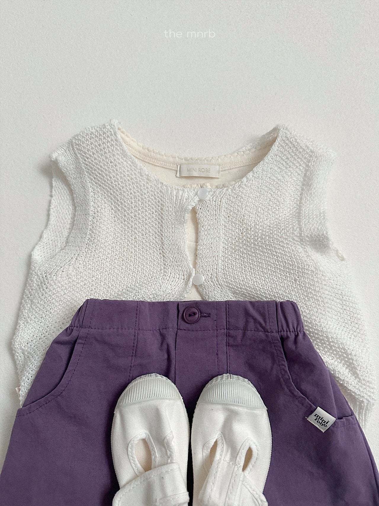 ［minirobe］Button knit vest