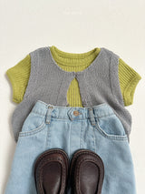 ［minirobe］Button knit vest