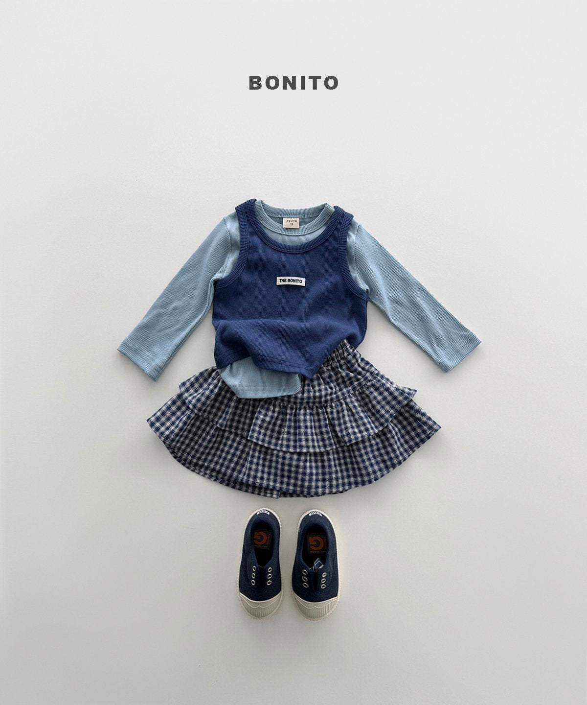 ［Bonito］Check cancan skirt