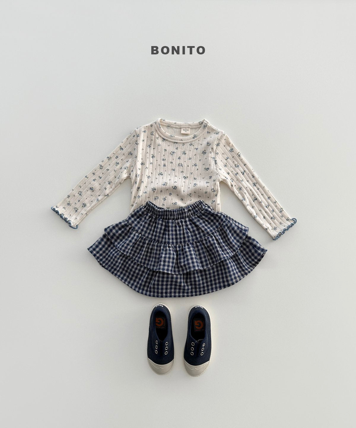 ［Bonito］Check cancan skirt