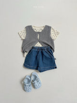 ［minirobe］Button knit vest