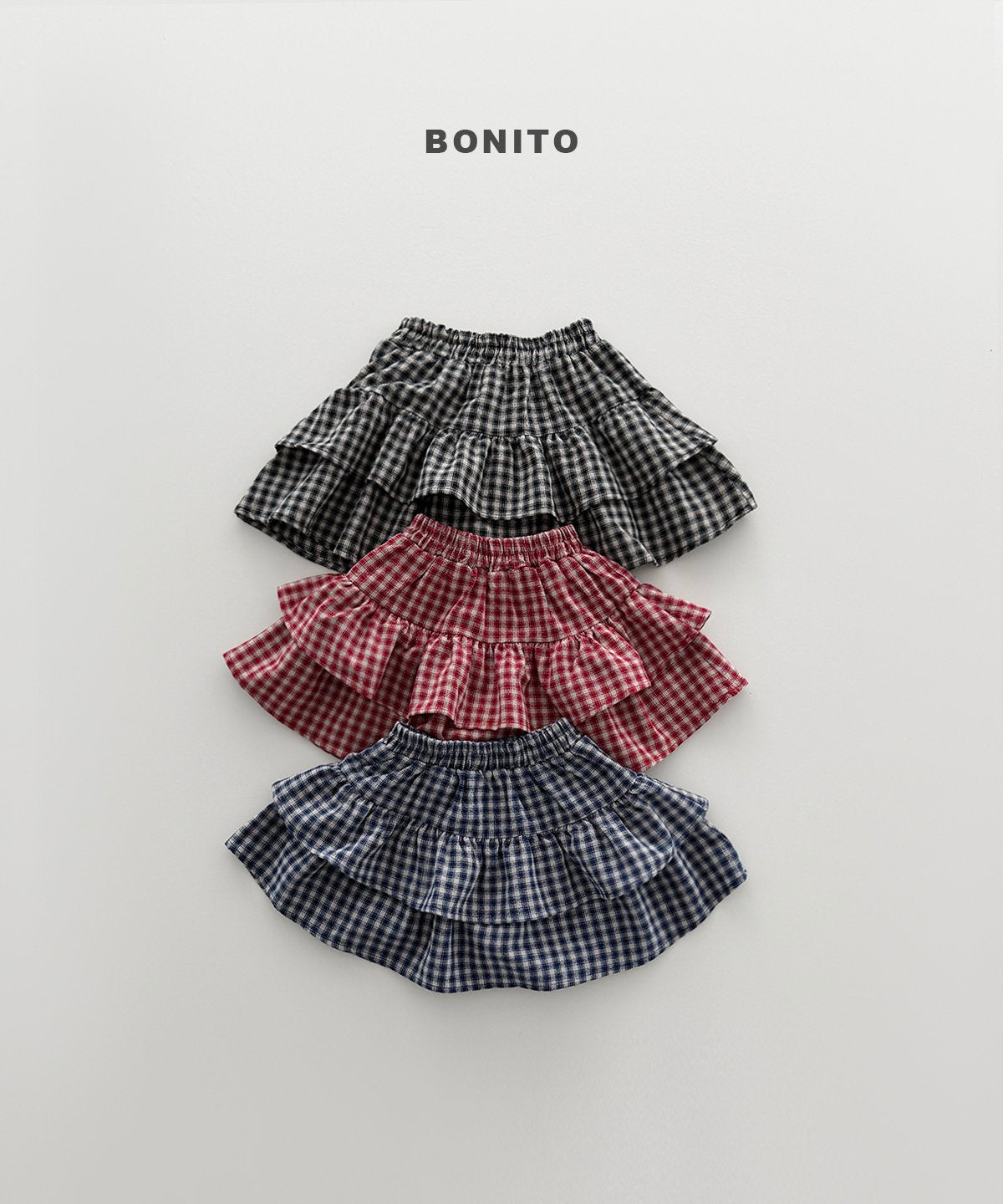 ［Bonito］Check cancan skirt