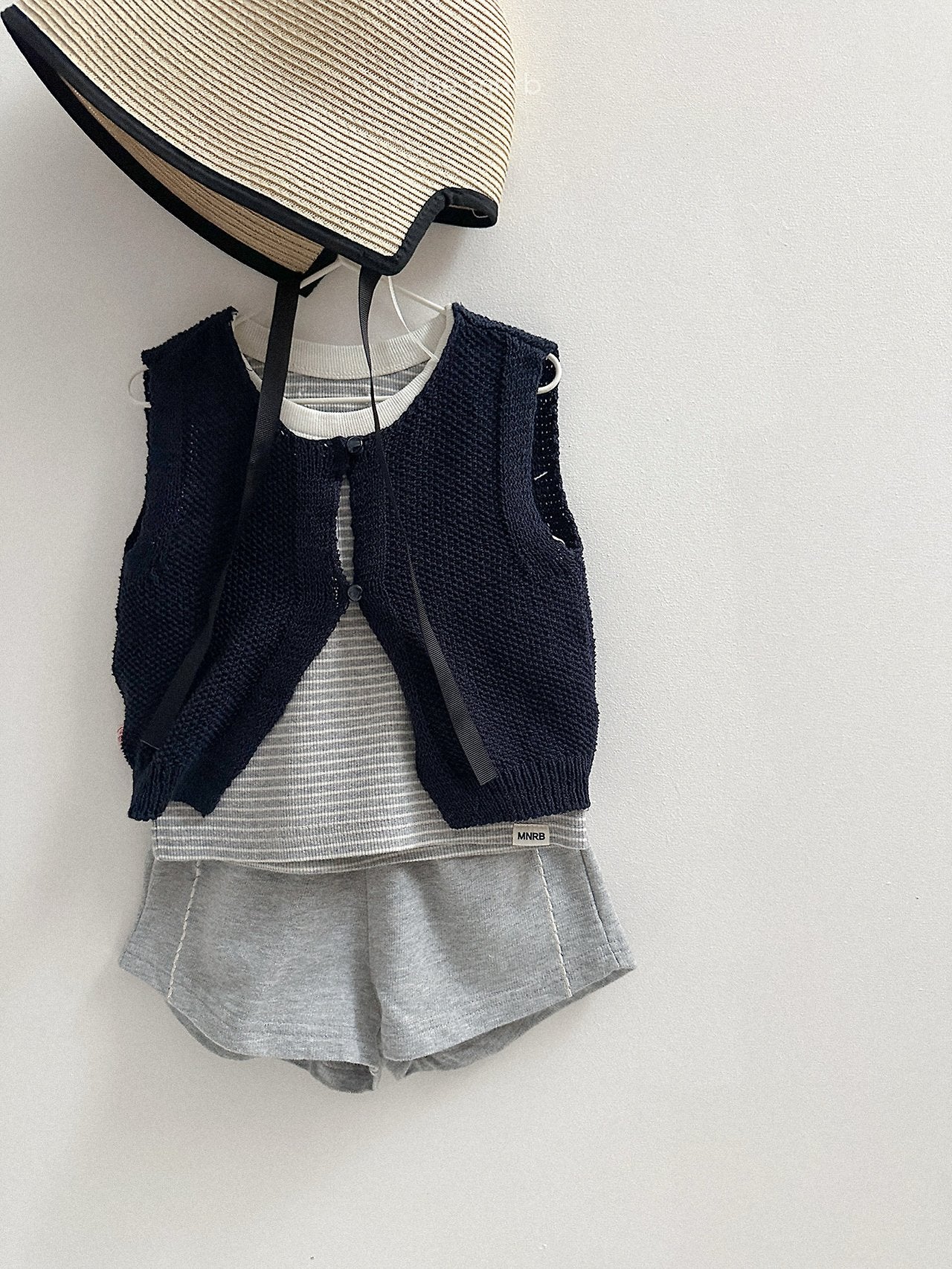 ［minirobe］Button knit vest