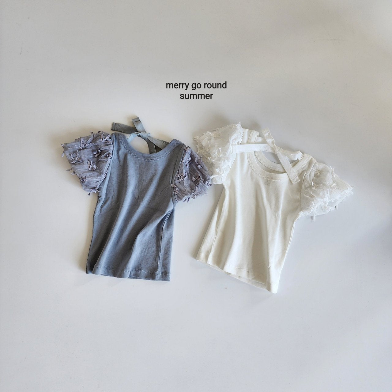 ［merry go round］Ribbon sleeve tee