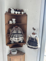 ［marron］Buruni check ribbon rompers