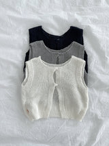 ［minirobe］Button knit vest