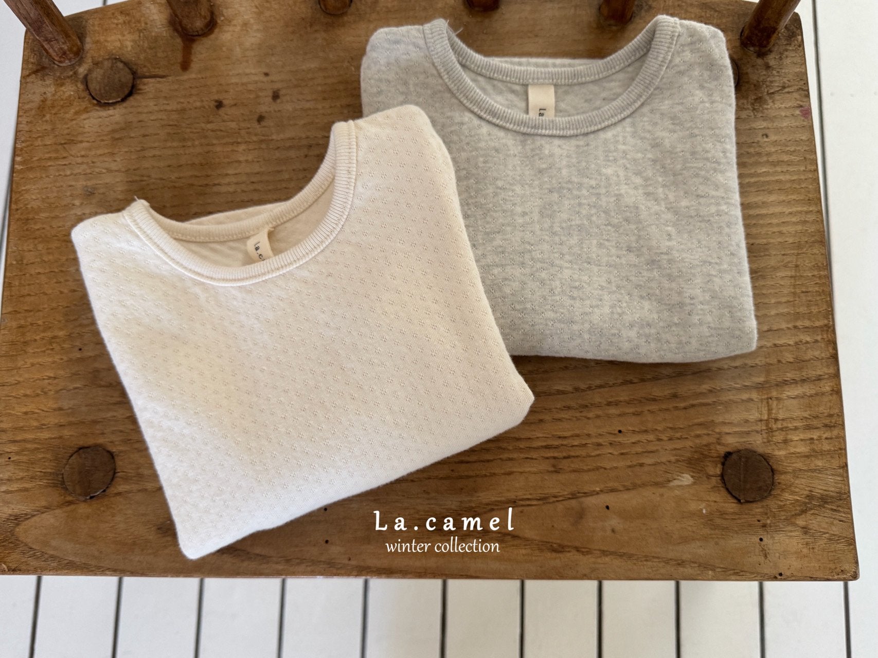 ［La.camel］Cottage eyelet tee