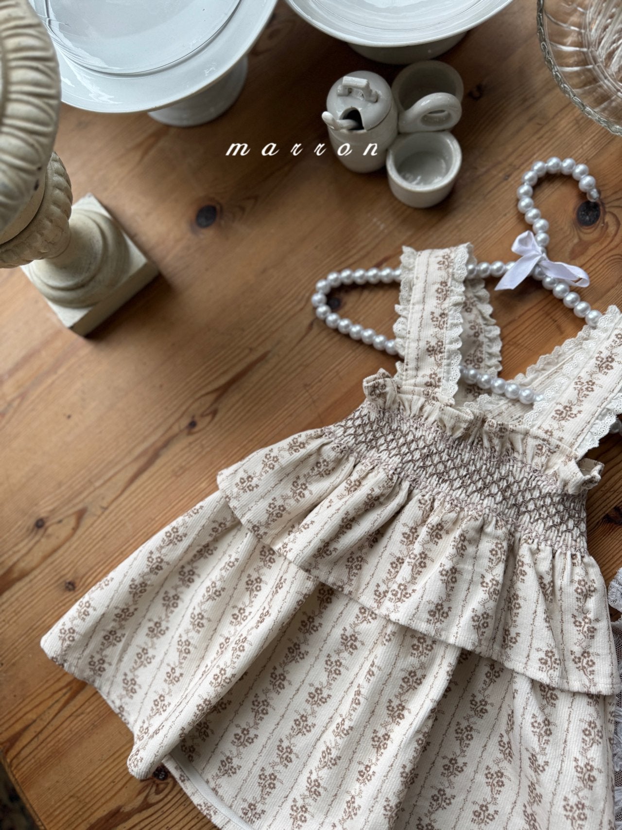 ［marron］Lauren smock suspender skirt