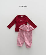 ［Bonito］Dot frill jpgger pants
