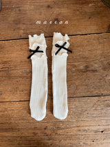 ［marron］Ribbon rib socks