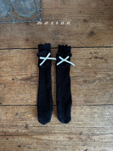 ［marron］Ribbon rib socks