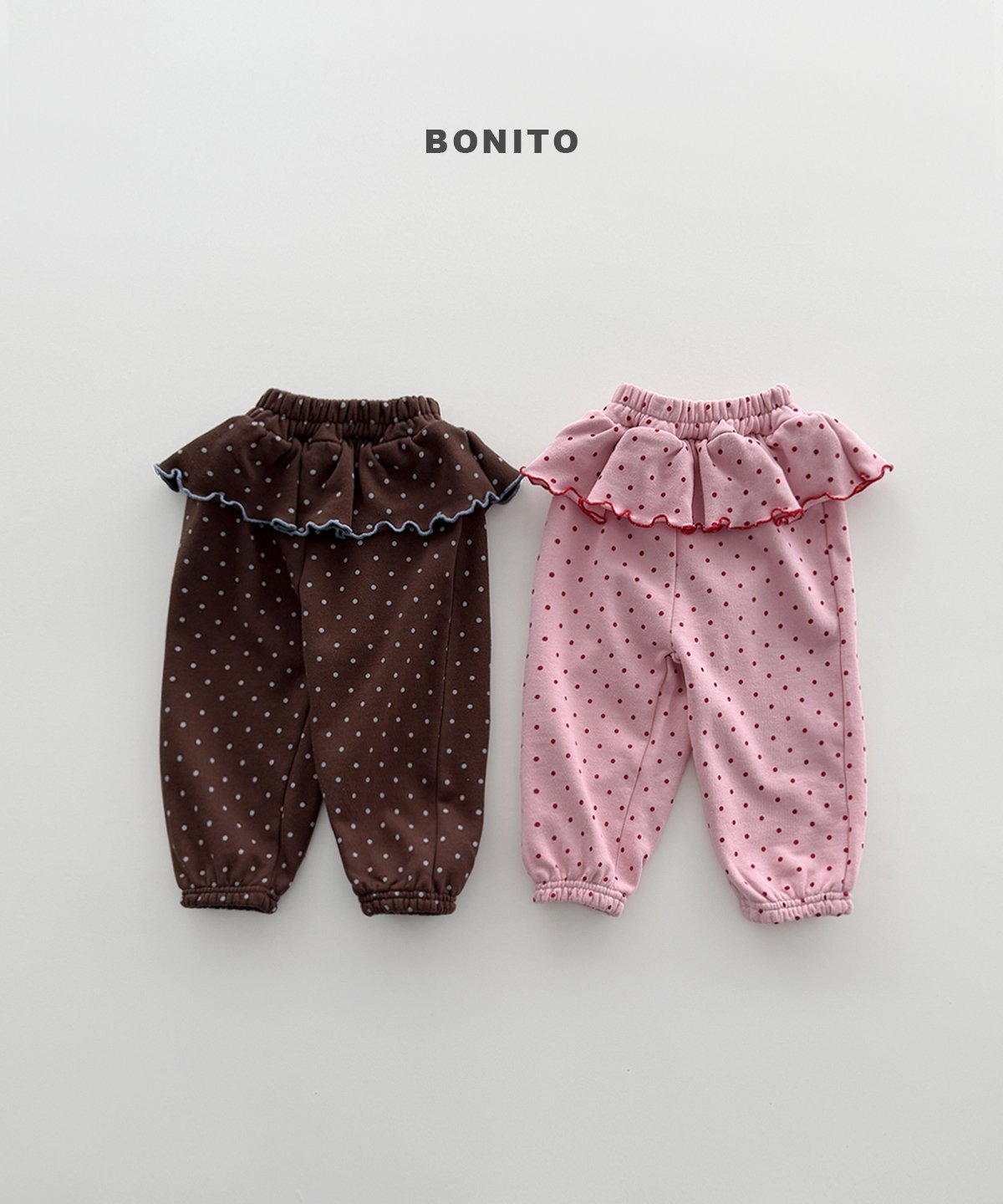［Bonito］Dot frill jpgger pants