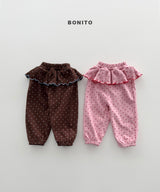 ［Bonito］Dot frill jpgger pants