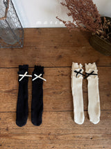 ［marron］Ribbon rib socks