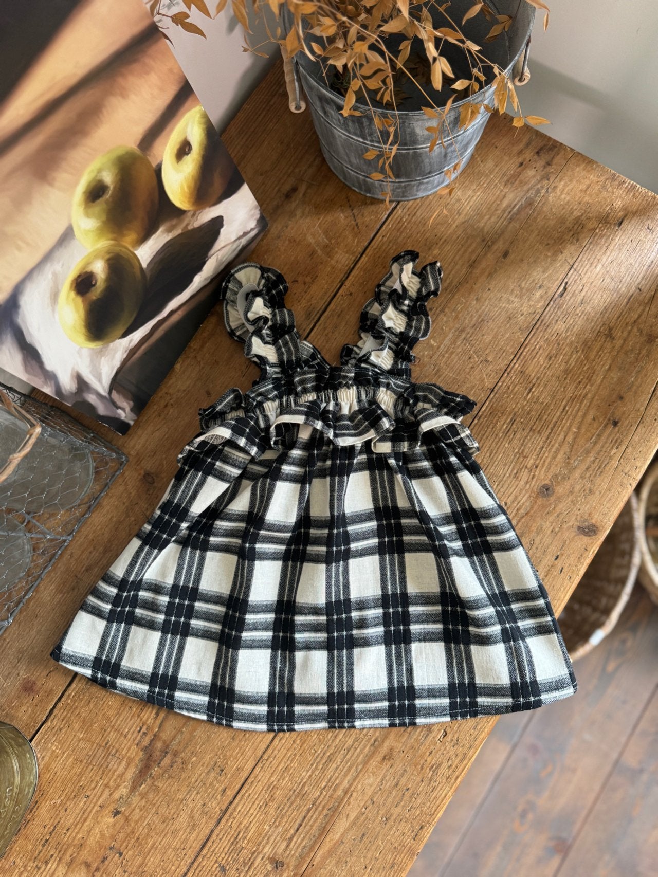 ［marron］Check shirring one-piece