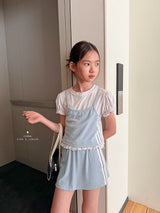［comma］Line heart puff tee
