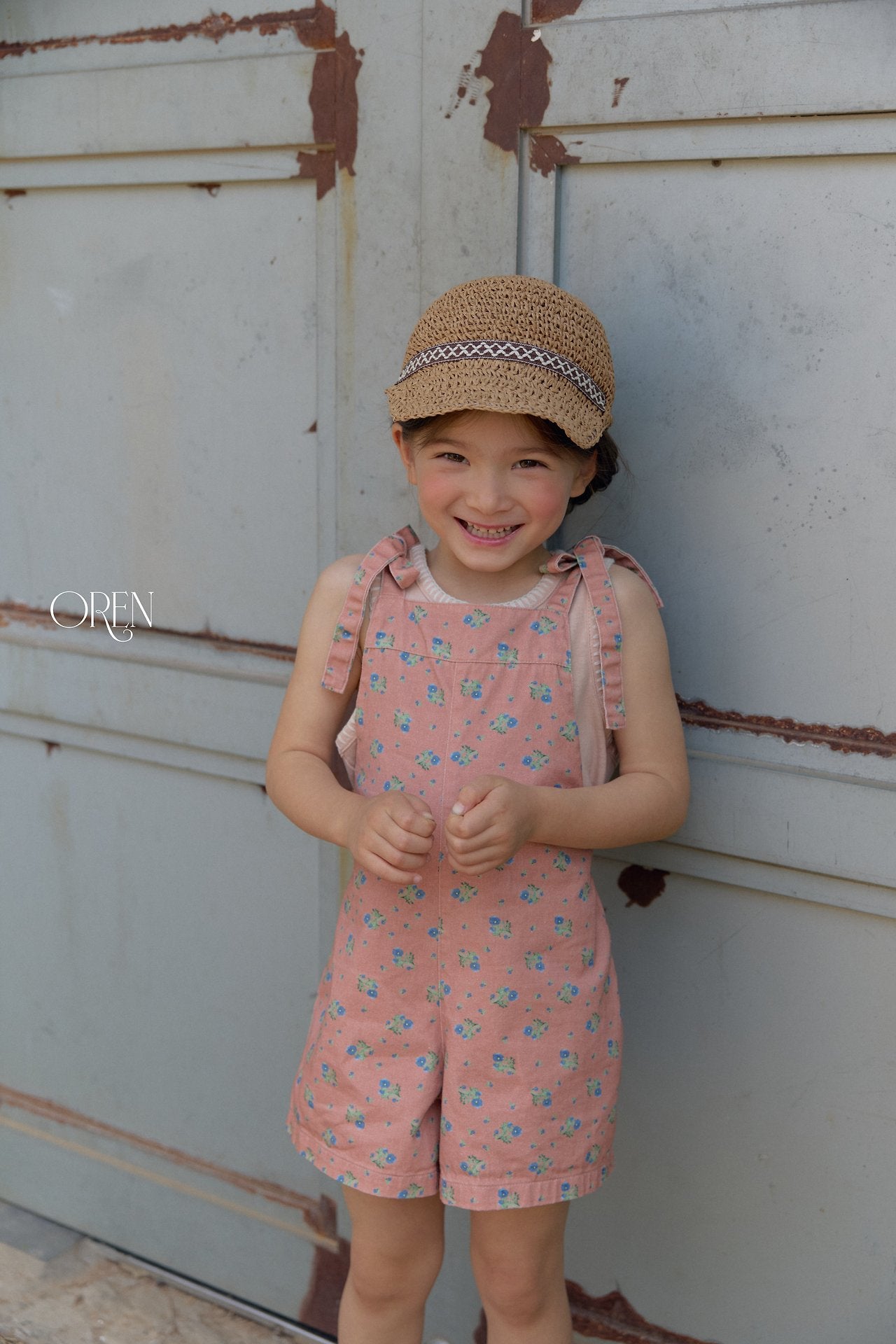 ［OREN］Rosie flower ribbon paper bucket hat