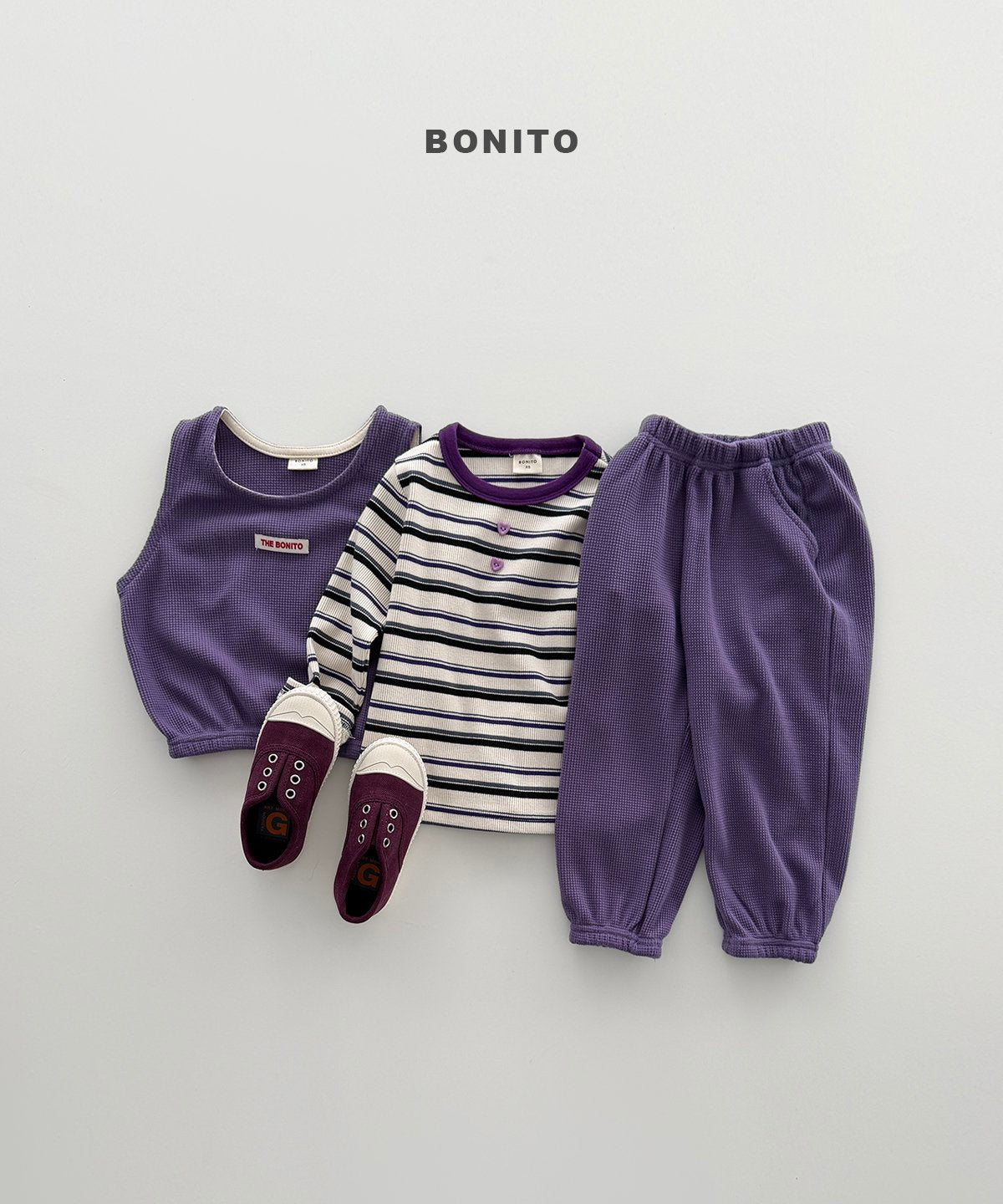 ［Bonito］Mini waffle vest set