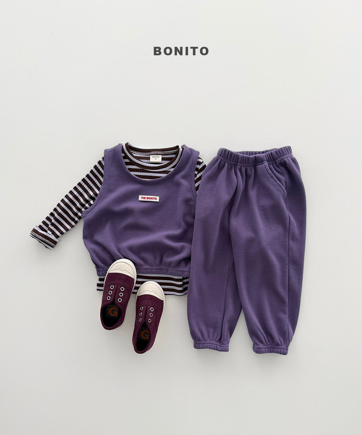 ［Bonito］Mini waffle vest set