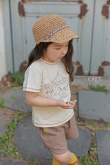 ［OREN］Rosie flower ribbon paper bucket hat