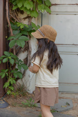 ［OREN］Rosie flower ribbon paper bucket hat