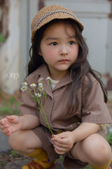 ［OREN］Rosie flower ribbon paper bucket hat