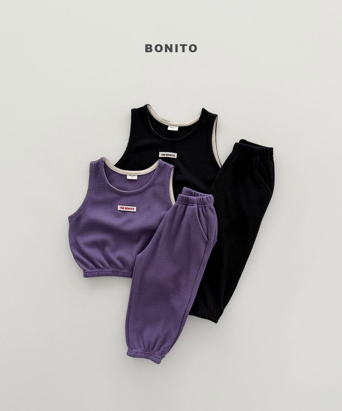 ［Bonito］Mini waffle vest set