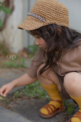 ［OREN］Rosie flower ribbon paper bucket hat