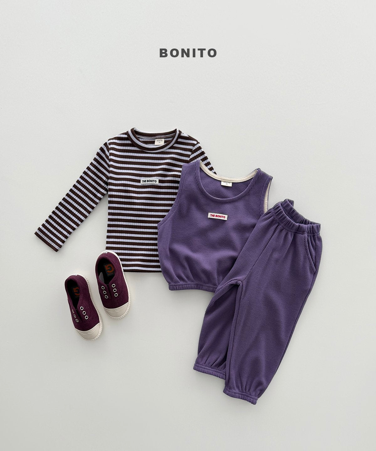 ［Bonito］Sugar stripe rib tee