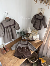 ［OREN］Bobo check sailor rompers