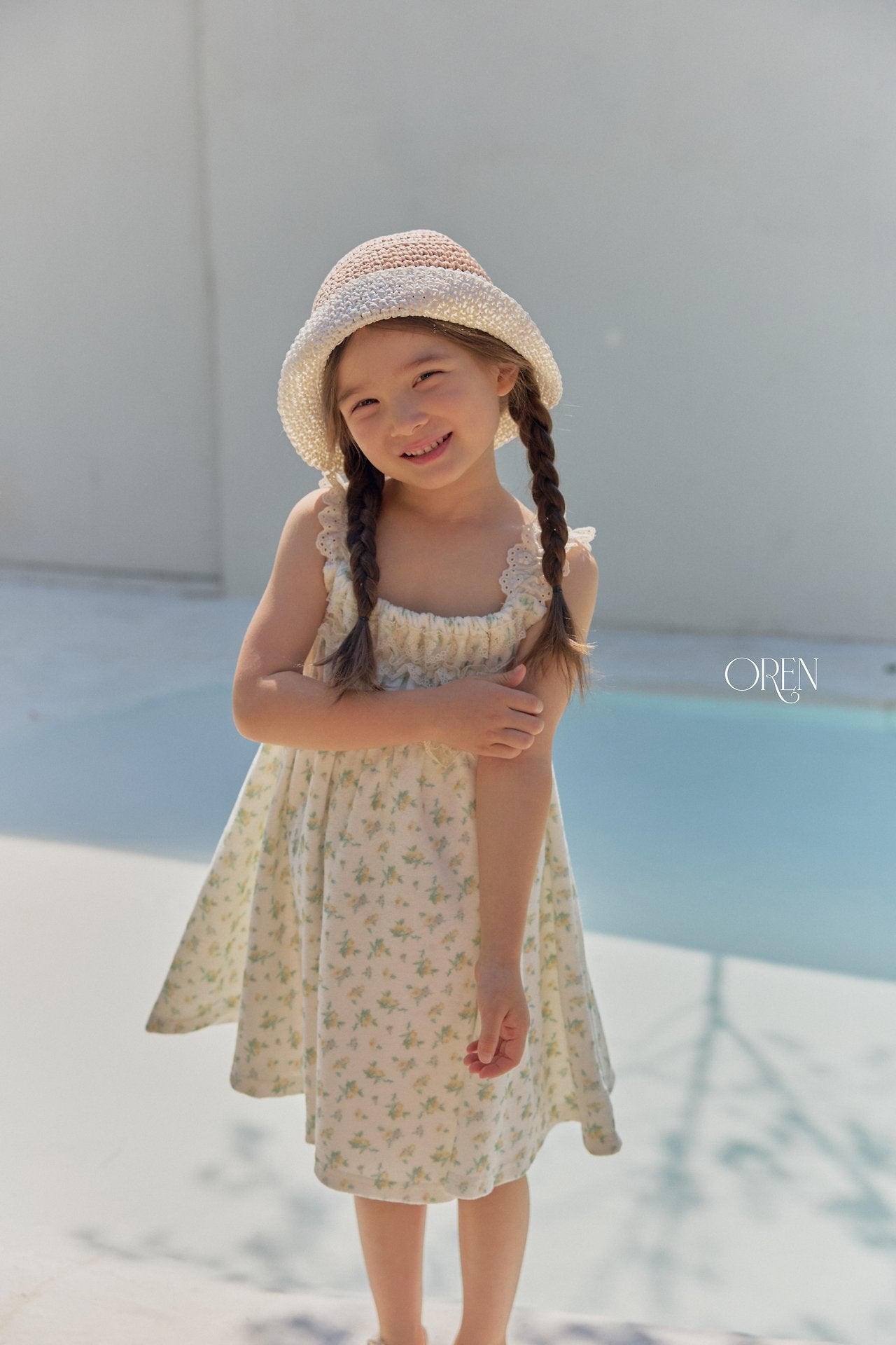 ［OREN］Tow tone paper bucket hat