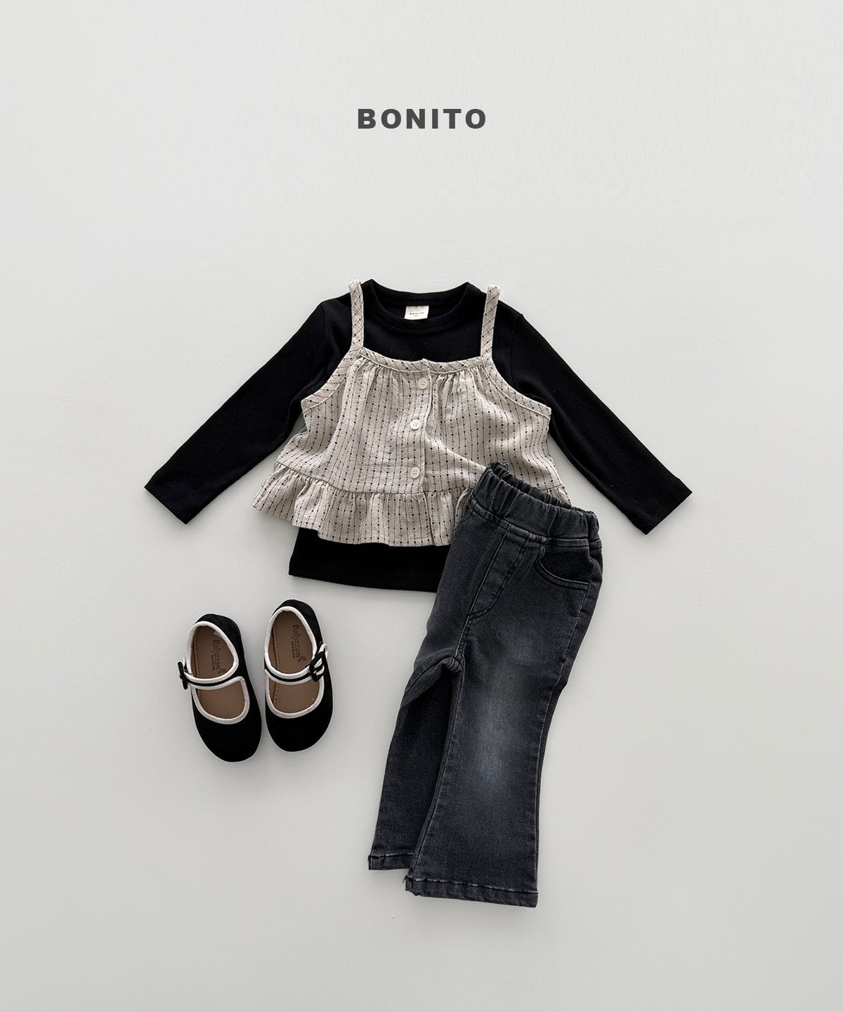 ［Bonito］Flare span denim pants