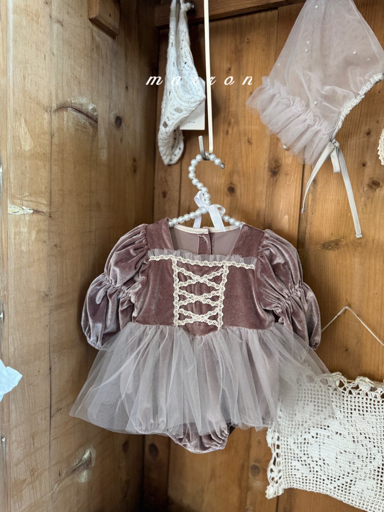 ［marron］Pearl bonnet