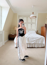 ［comma］Line ribbon rustling pants