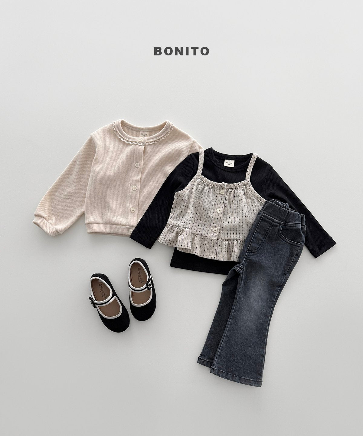 ［Bonito］Flare span denim pants