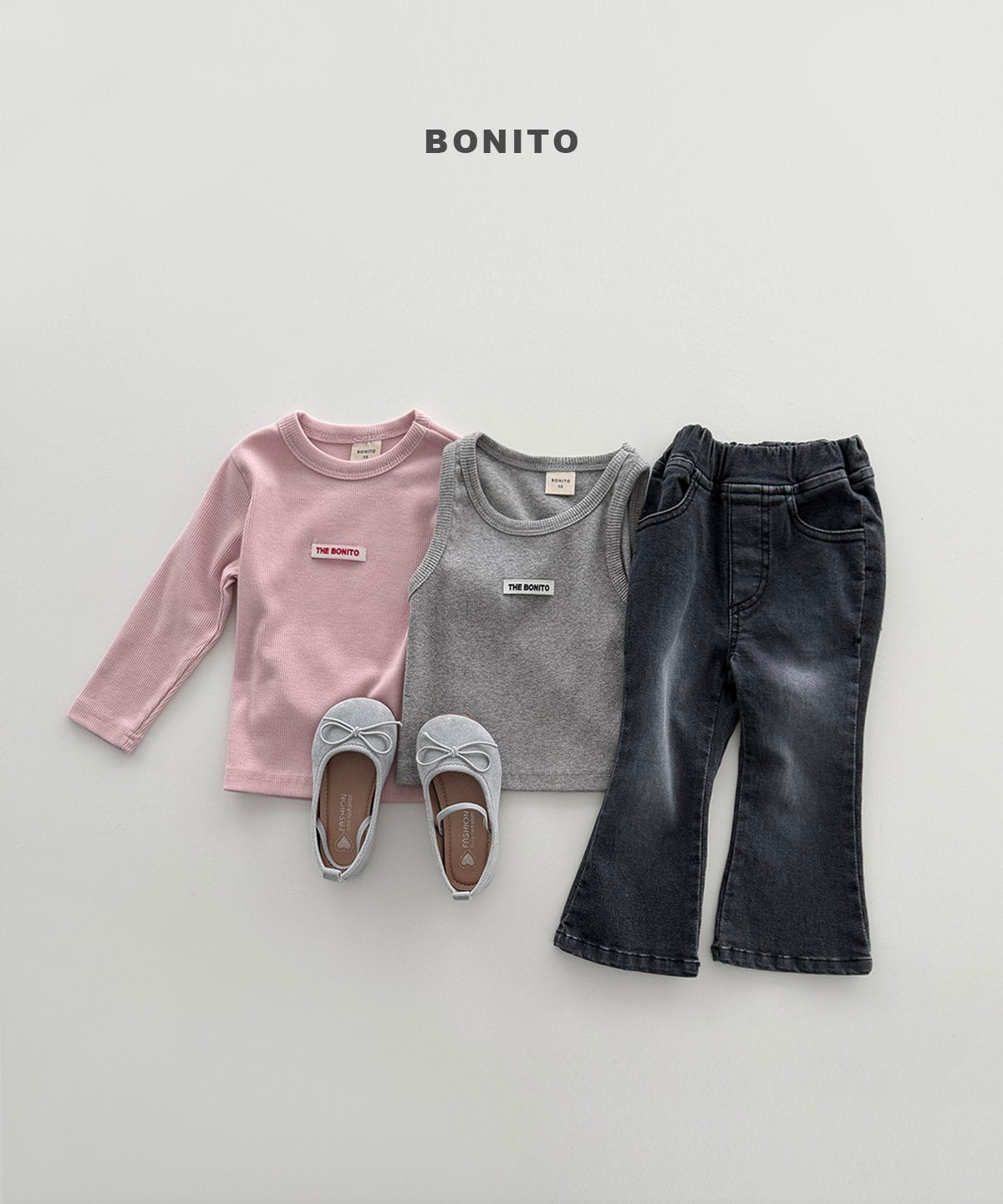 ［Bonito］Flare span denim pants