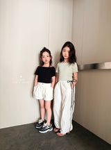 ［comma］Line ribbon rustling pants