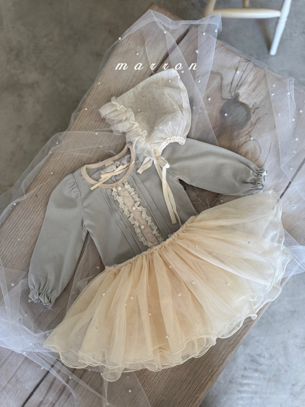 ［marron］Pearl bonnet
