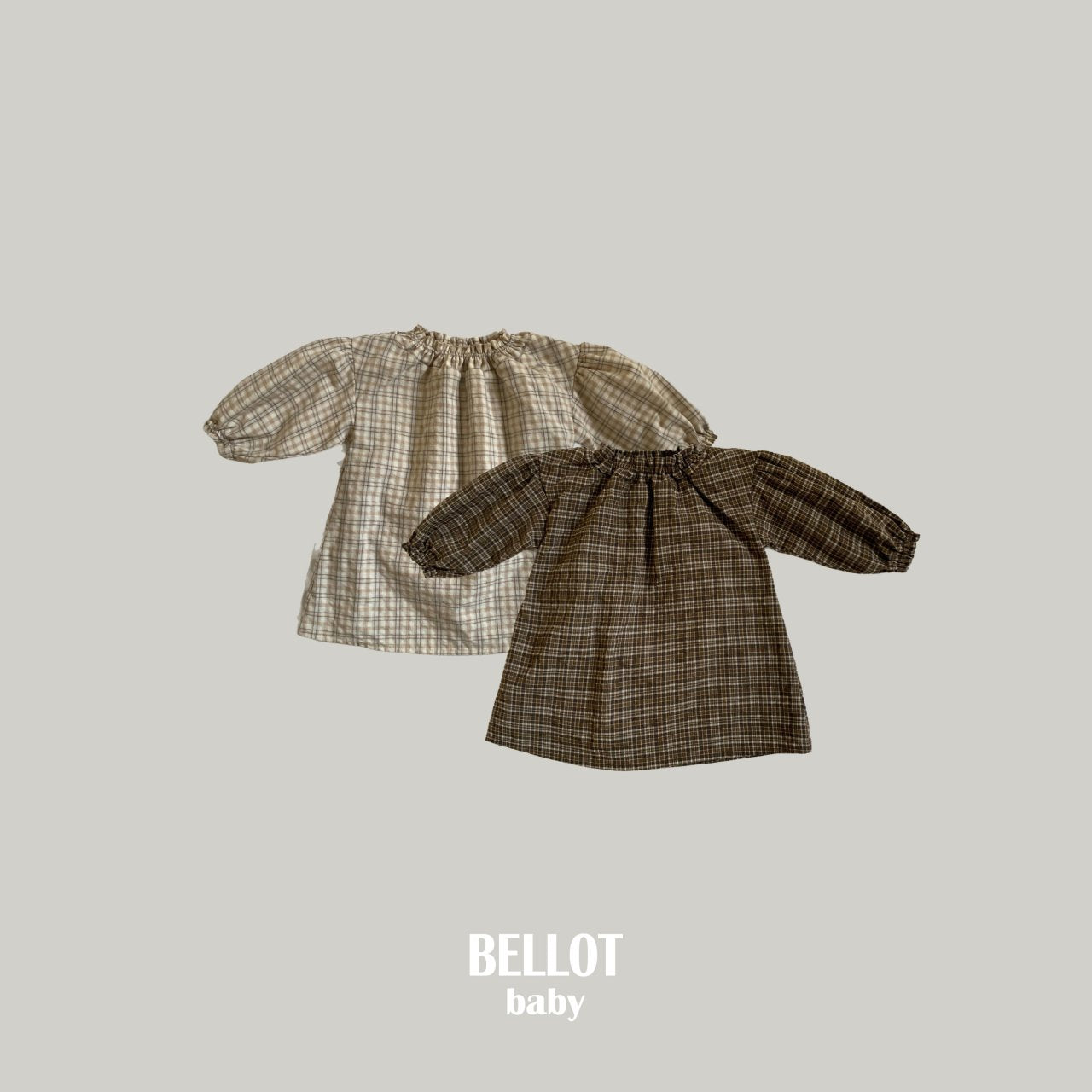 ［BELLOT］Peach check one-piece (baby)