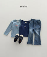 ［Bonito］Flare span denim pants