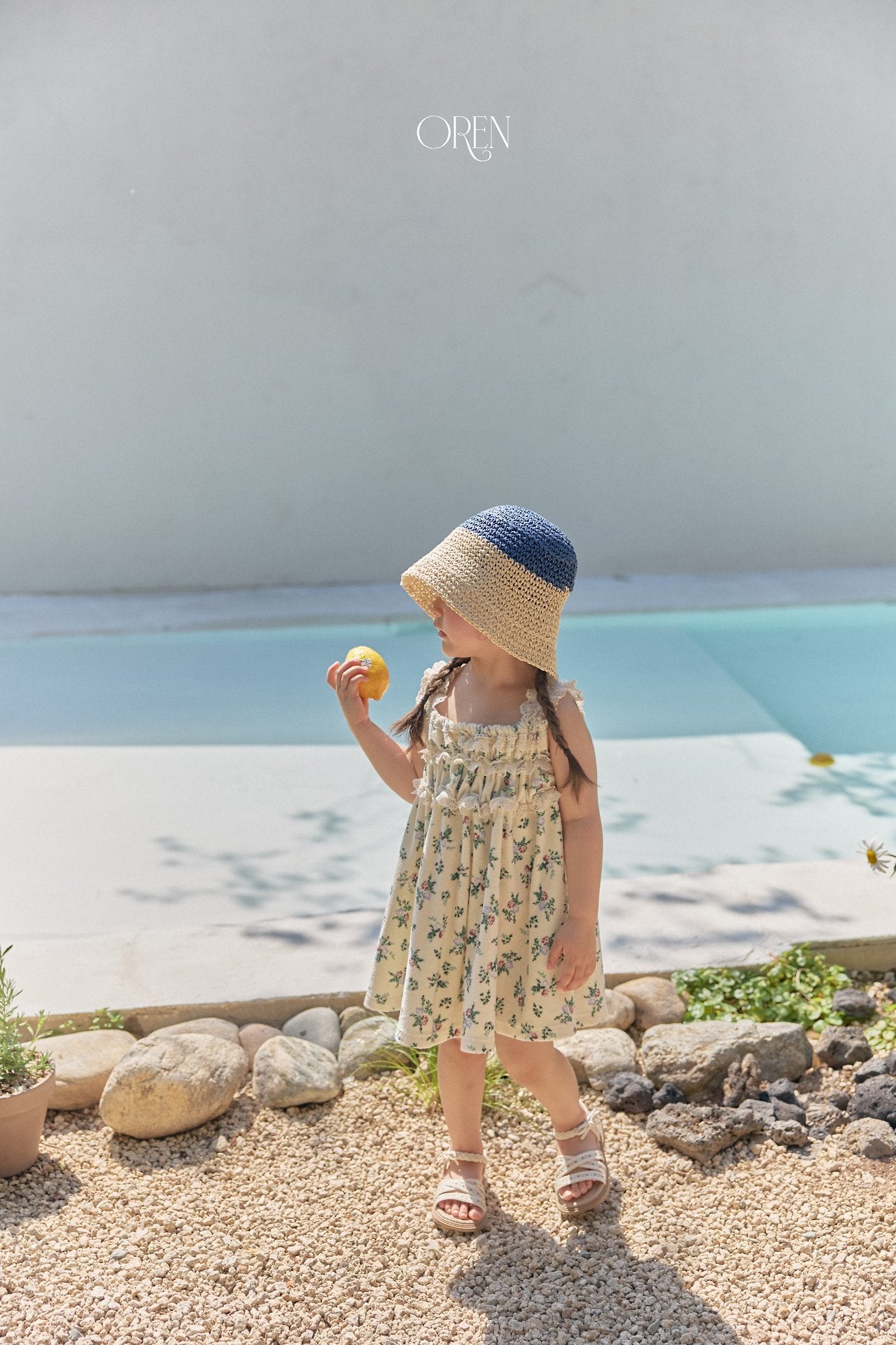 ［OREN］Tow tone paper bucket hat