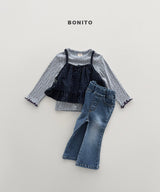 ［Bonito］Flare span denim pants