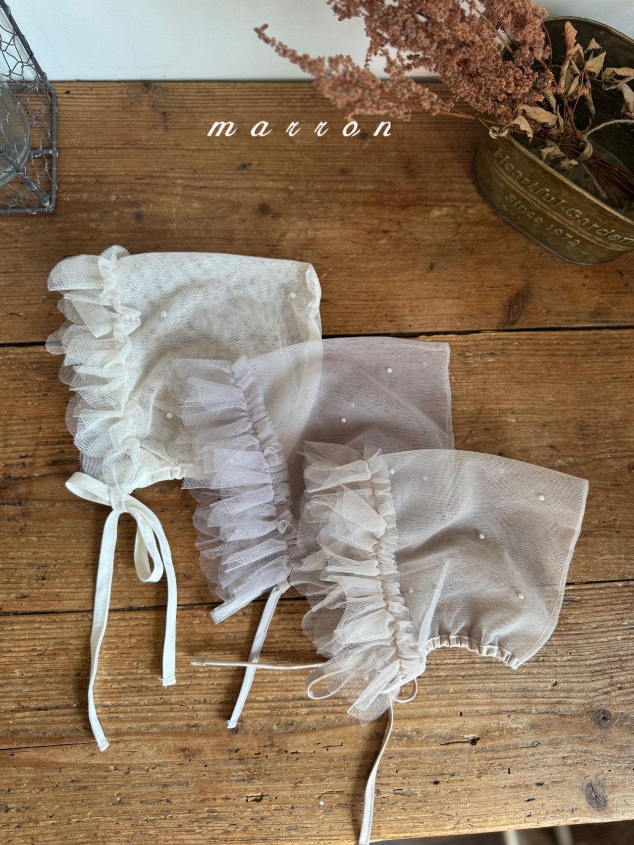 ［marron］Pearl bonnet