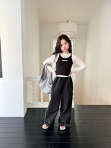 ［comma］Line ribbon rustling pants